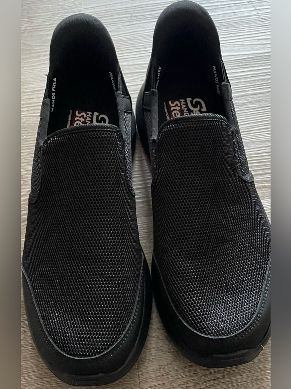 Skechers Unisex Black Slip-On Mesh Loafers